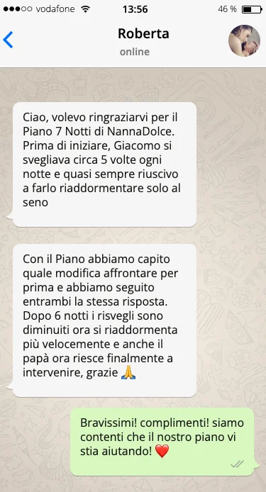Testimonianza WhatsApp sul Piano 7 Notti
