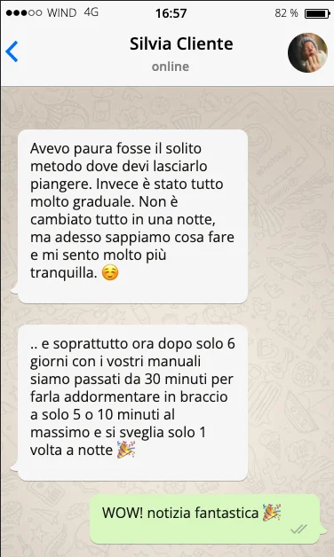 Testimonianza WhatsApp sul Piano 7 Notti