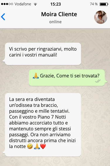 Testimonianza WhatsApp sul Piano 7 Notti
