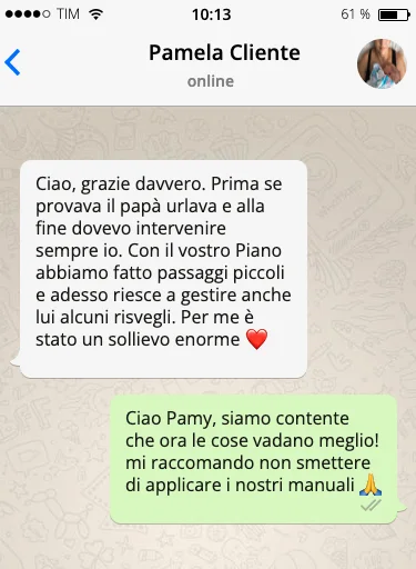 Testimonianza WhatsApp sul Piano 7 Notti